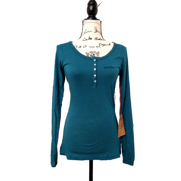 True Religion Brand Long Sleeve Signature Logo Cotton Henley Shirt Medium $78 - Picture 3 of 16